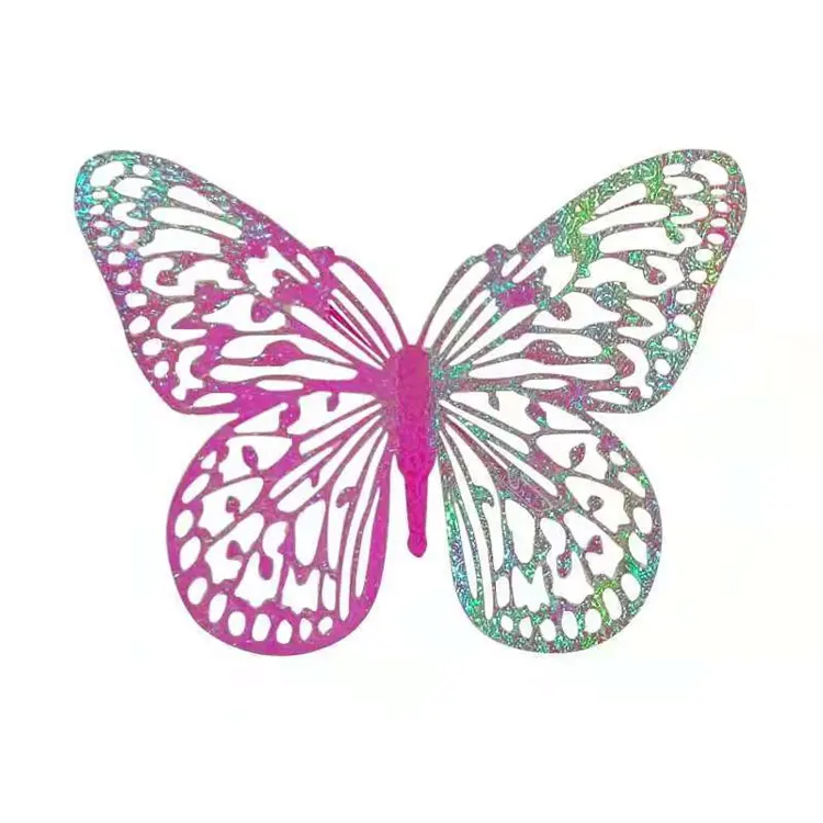 Hot Sale Metal Texture Artificial Butterfly 3D Cake Topper Hollow Butterfly Mixed Size For Cake Designing Tools Decoration