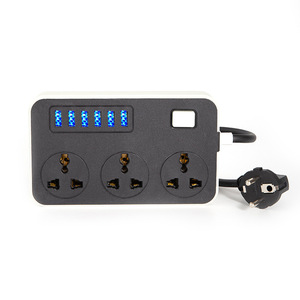 Enchufe con USB Hogar Multifunción Reino Unido Enchufe DE LA UE Orificio múltiple con enchufes de bloque de terminales de interruptor - Product Image 1