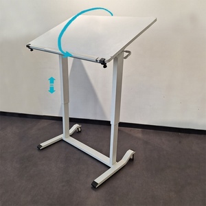 Mesa de ordenador portátil de escritorio con tapa ergonómica moderna mesa DE ORDENADOR DE TRABAJO rodante ajustable en altura móvil con elevador neumático uso de oficina - Product Image 1