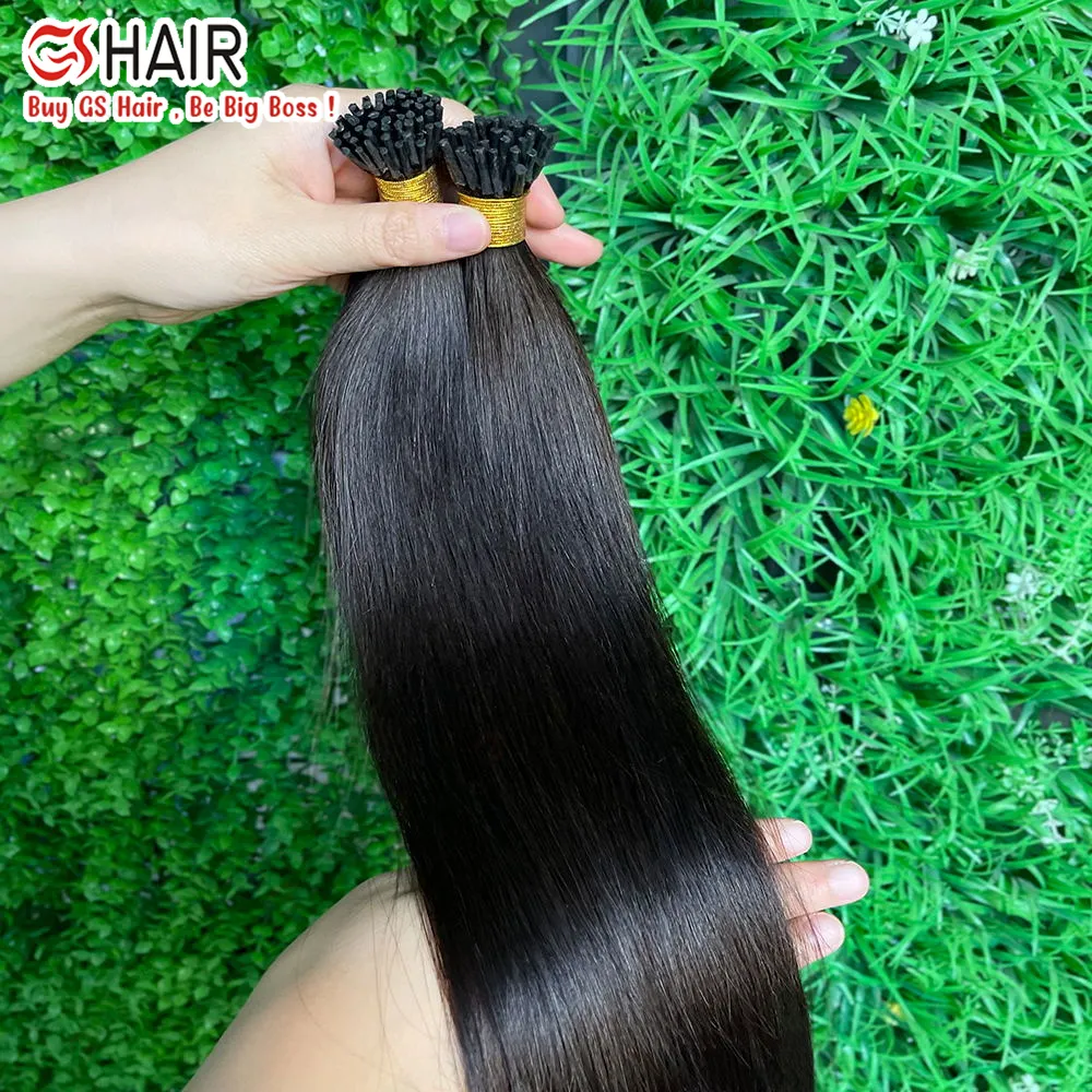 Factory Price top quality double drawn italian keratin hair extensions itip hair extensions 100 remy human hair for black women