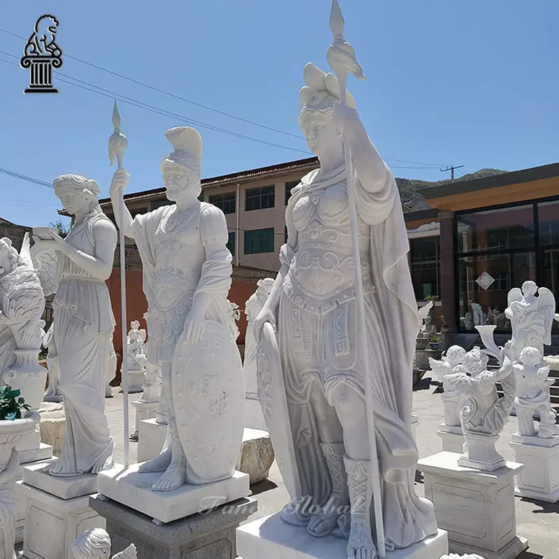 Прямая китайская фабрика натуральный мрамор статуя Римский Воин каменная скульптура
