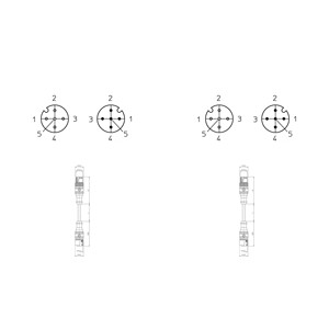 Lutronic 1096センサー/アクチュエータ接続ラインM12コネクタ、わずか0.60mのポール番号センサー: 5 1St。 (940910032798) - Product Image 1