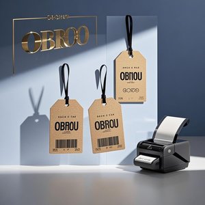 Obrou מהיר מותאם אישית מהיר למחרוזת חבל התג מתלה תגי לתלות תגים שחור Uv הדפסת נייר אריזה שירותי הדפסה