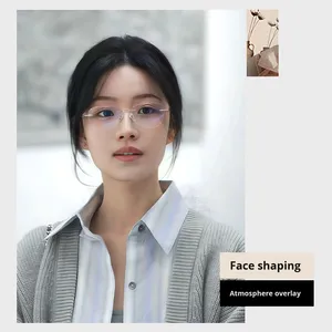 نظارات نسائية عالية الجودة من التيتانيوم العتيق بدون إطار ، وصفات طبية جديدة خفيفة للغاية ، عدسات متوافقة مع مظهر طبيعي - Product Image 4