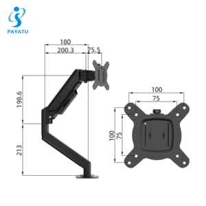 Evrensel tek monitör kolu çift kol monitör standı masası VESA 100x100 14-32 inç bilgisayar ekran monitör için montaj - Product Image 2