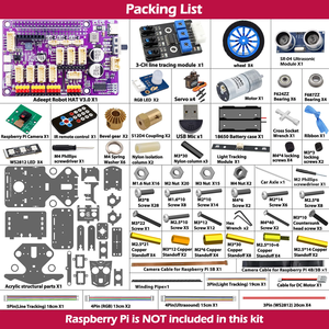 Kit Smart Car PiCar-B bars Rover per Raspberry Pi, prevenzione degli ostacoli, tracciamento della linea, tracciamento della luce, fotocamera, riconoscimento vocale - Product Image 6