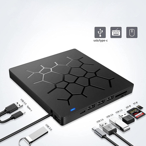 便携式USB 3.0光驱/DVD播放器外置光盘刻录机，带TF sd卡读卡器外置DVD驱动器，适用于笔记本电脑台式机 - Product Image 4