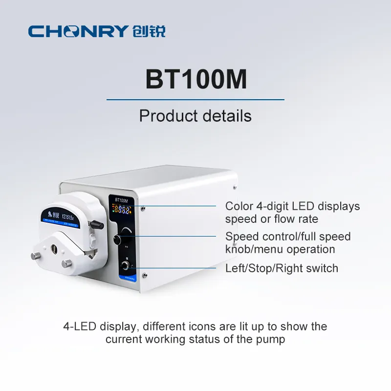 BT100M/YZ1515x調整可能な速度基本220vac化学2チャンネルラボ注入ist動ポンプ