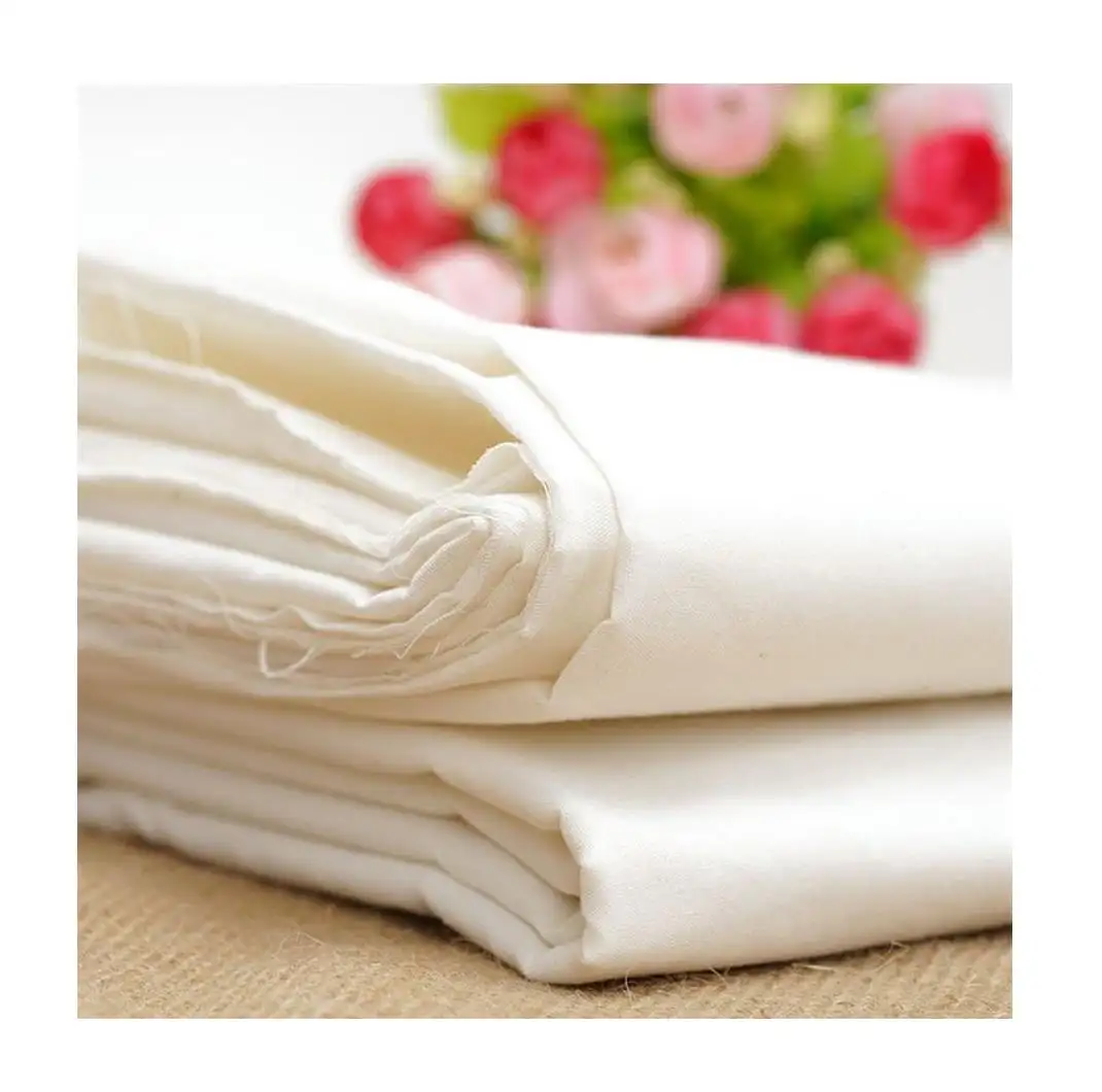 Personalizzato 65% poliestere 35% cotone 45S pianura bianco Greige tessuti popeline grigio Tc tessuto indumento tessuto