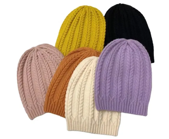 Bonnets en tricot de bonne qualité en acrylique Super Soft Cable Beanies pour femmes Slouchy Toque Hats