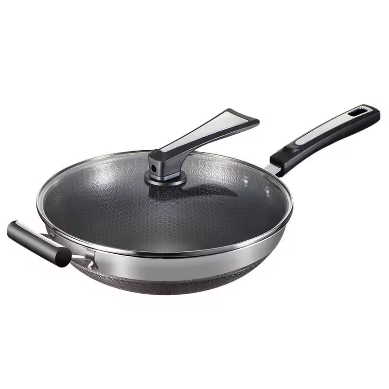Wok negro de 32 cm SUS316