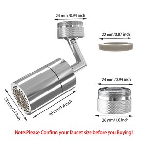 大角度双功能双出口模式720度旋转水槽厨房水龙头曝气器喷头飞溅过滤器水龙头