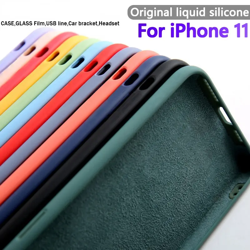 Ốp Silicone Lỏng Nhung Mềm Chính Hãng Cho Apple iPhone 12 Mini 11 Pro 7 8 6 6S Plus XR X XS Max 10 5 5S Ốp Lưng TPU