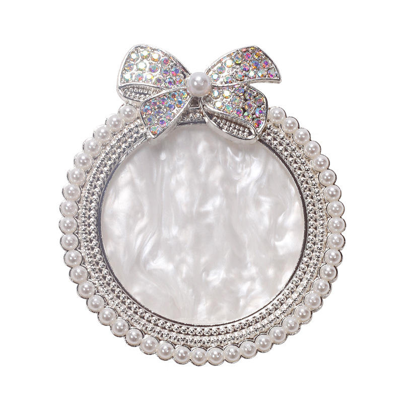 Silver Bowknot Pearl-trimmed Nail Art Palette