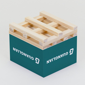 Bloc de notas de impresión personalizado de 4 lados, papel de cubo de notas adhesivas personalizado, bloque de Bloc de notas de escritura fácil con paleta de madera - Product Image 4