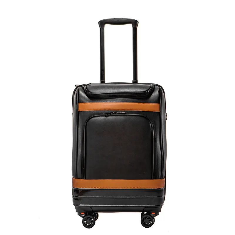 PU кожаные дорожные сумки для багажа Наборы заводская цена тележка чемодан тележка для багажа
