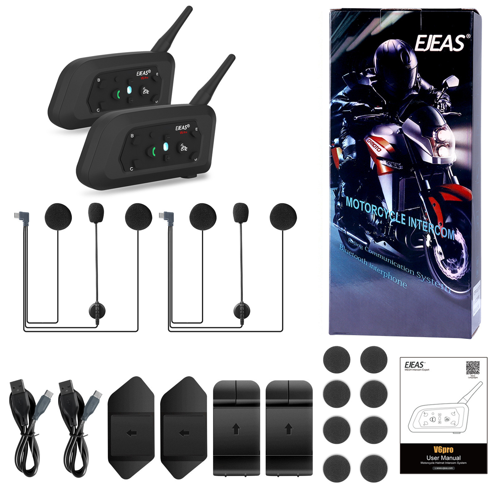 Auriculares negros dos EJEAS V6 pro+