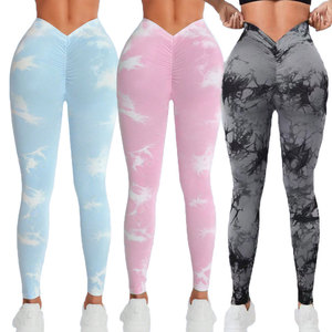 Dikişsiz özel leopar baskı V kesim geri ezme popo aktif atletik sıkı koşu spor Yoga egzersiz spor seksi pantolon tayt