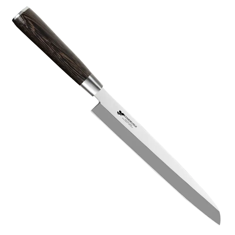 Faca profissional para fatiar salmão, faca de sashimi de 9 polegadas, cabo de madeira, asa de frango, aço inoxidável 219g, faca de chef