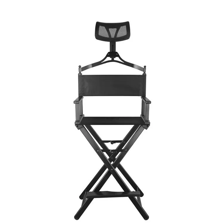 Portable Custom Folding Professional High Aluminum Telescopic Directors Cosmetic Makeup Artist Chair With Headrest