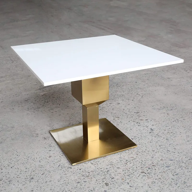 KKR Mesa e cadeira de superfície sólida para cozinha, mesa de jantar em mármore artificial para restaurantes, mesas de jantar modernas em madeira