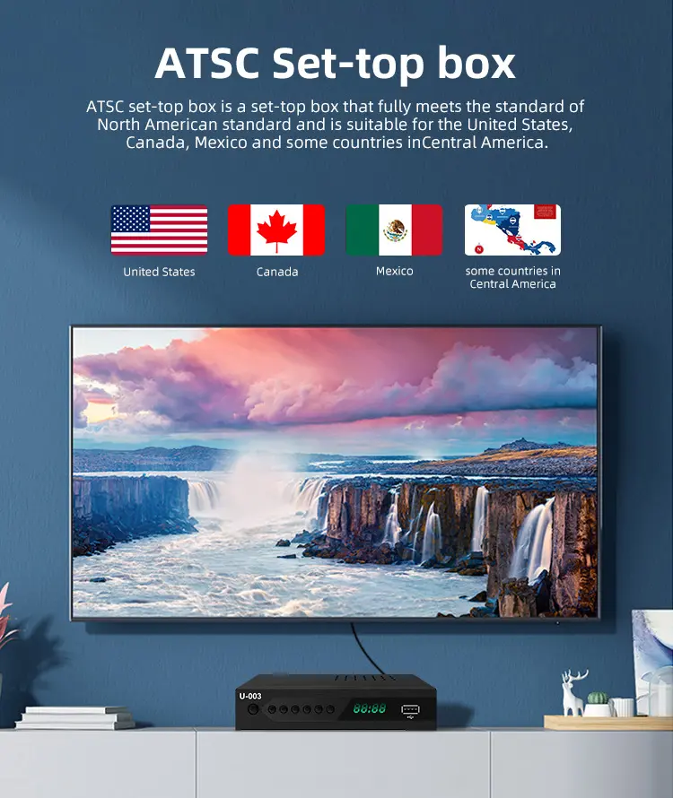하이 퀄리티 ATSC U003 TV 수신기 디지털 TV 박스 셋톱 박스 수신기 DVD 디코더