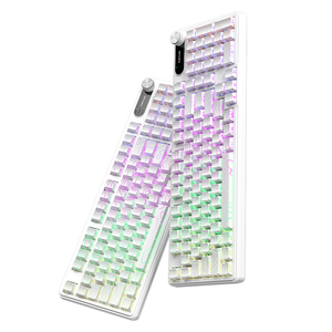 FURYCUBE 98 teclas desmontable con cable inalámbrico impermeable membrana mecánica sensación teclado RGB luz blanca contorno con perilla de pantalla - Product Image 1