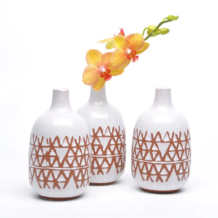 Прямая продажа с фабрики настольные керамические маленькие цветочные вазы декоративные вазы для домашнего декора гостиной