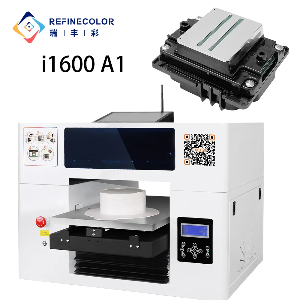 Refinecolor I1600 A1 Printkop Zz1e Kleine Zakelijke Benodigdheden Machine Cake Printer Eetbaar Voedsel Printen 3d Printer Voedsel