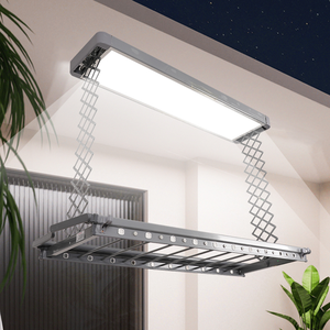 Smart Ceiling Drying Rack With Remote Operated Lifting Mechanism for Home Laundry