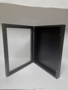 黄麻布ディスプレイボード付きフロントヒンジ付きシャドウボックスフレーム、11x14インチ、ブラック - Product Image 4