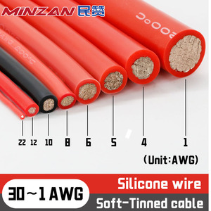 MiNZAN 18 20 22 24 26 AWG ölçer yüksek sıcaklık isıya dayanıklı telli kalaylı bakır kauçuk kablo silikon tel - Product Image 3