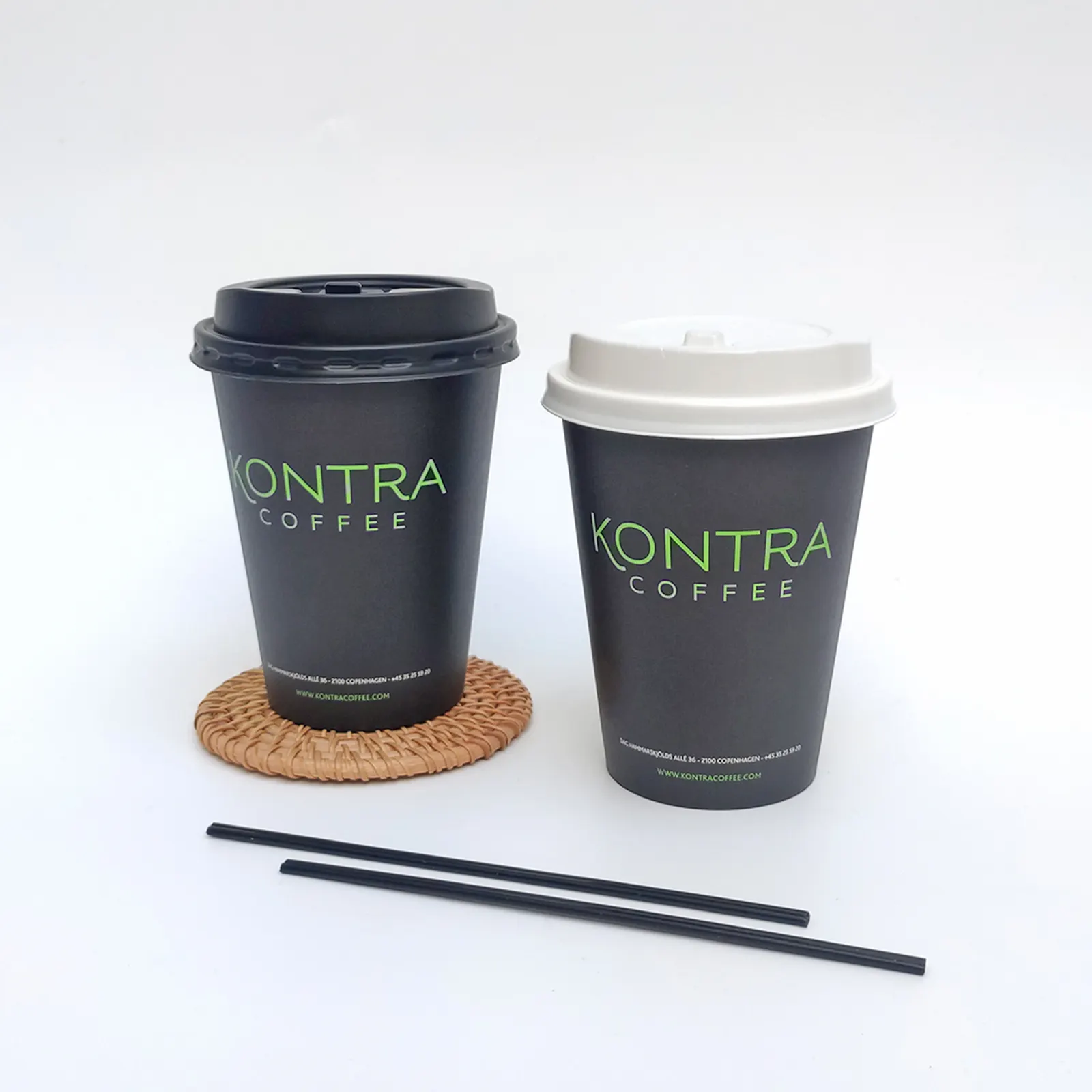 Sıcak satış 12oz kahve kağıt bardaklar ile logo PLA karton kahve kapaklı kupa siyah kağıt bardak