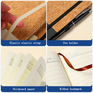 Fashion Business Notepad Custom Size logo Creative Cork Journal <strong>Notebook</strong> <strong>with</strong> <strong>Elastic</strong> Pen Holder Thick Pages <strong>Notebooks</strong> - Product Image 6