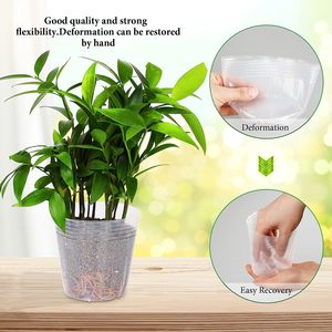 Bitkiler için fide saksısı yumuşak şeffaf plastik ekici 5 inç bitki vazosu şeffaf Pot - Product Image 4
