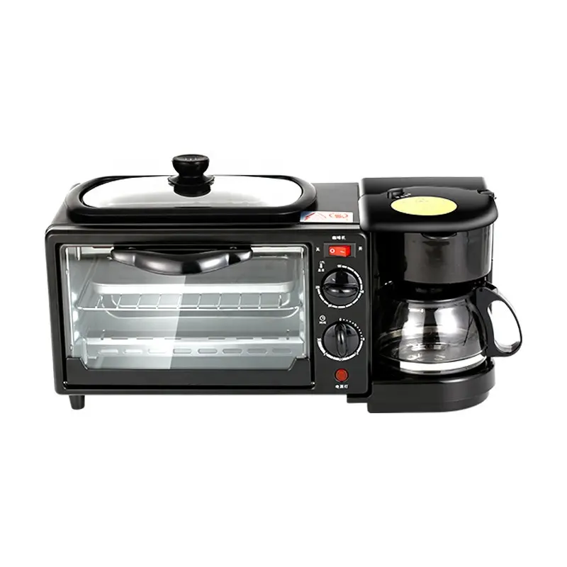 Caldo sale3 in 1 macchina per la colazione macchina per il caffè e tostapane e padella forno elettrico con padella da forno caffettiera microonde