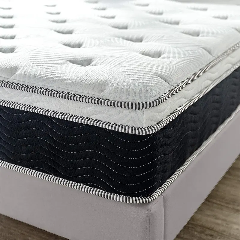 Wholesale Double Queen Size Comfortable Memory Foam Mattress Pocket Spring Bed with In-Box Packaging Mattresses