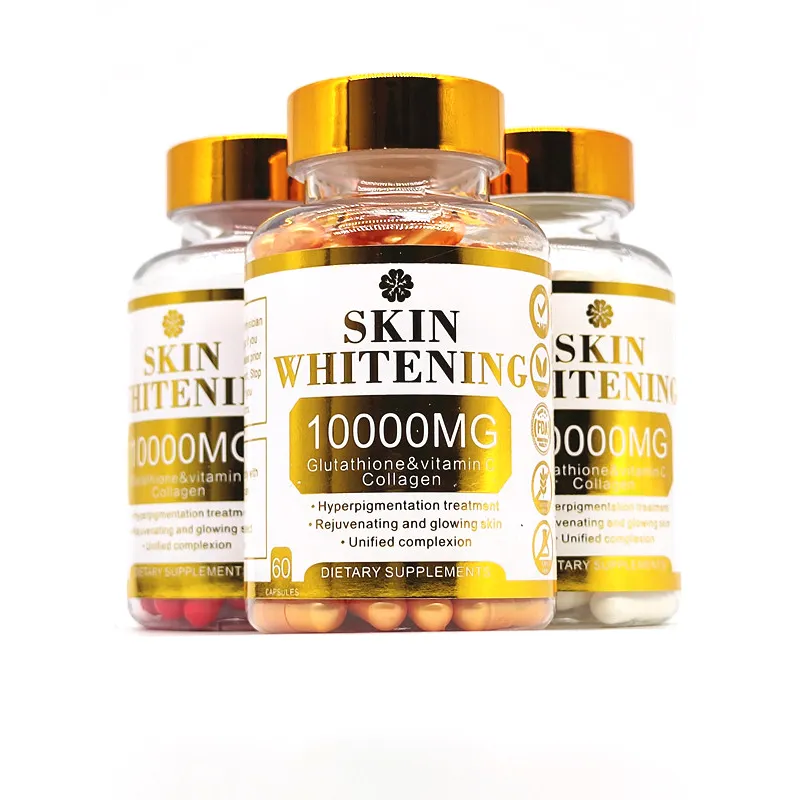 Pil pemutih l-glutathione kuat, kaya kolagen Vitamin C Label pribadi kapsul pemutih kulit OEM