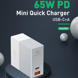 LDNIO 65W Mobile <strong>Charger</strong> A2620C P <strong>D</strong> (USB-C) <strong>Fast</strong> <strong>Charger</strong> + QC3.0 <strong>Fast</strong> <strong>Charger</strong> US/EU/UK Plug - Product Image 3
