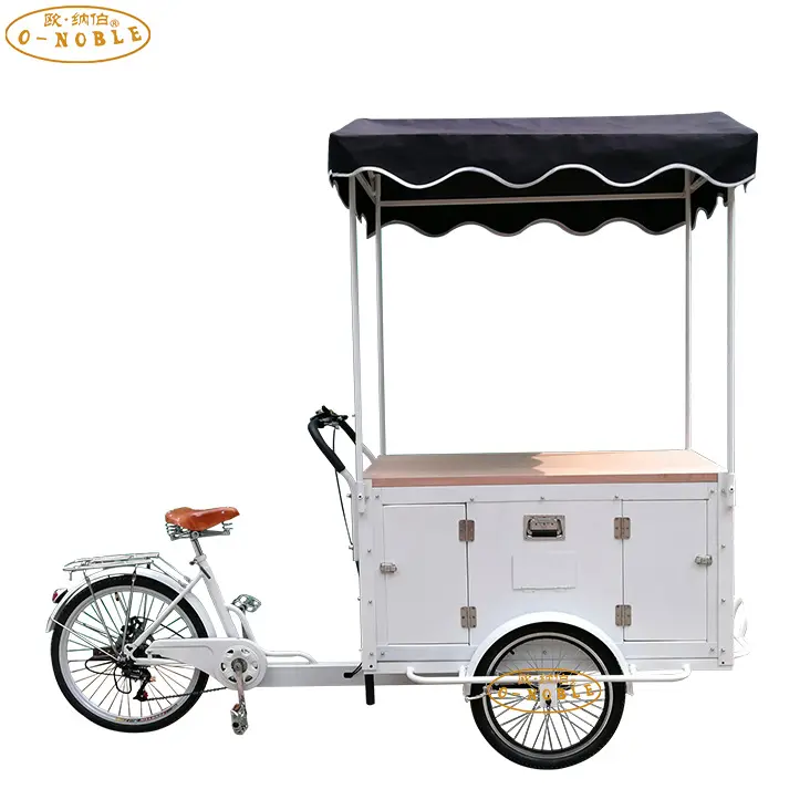 Bicicleta de café retro de alta calidad para negocios al aire libre, carrito móvil de café, envío gratis