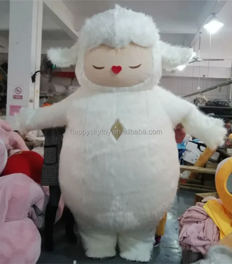 HI precio barato gigante inflable ovejas mascota disfraz 2M/2,6 M mascota disfraz para adultos fiesta comercial