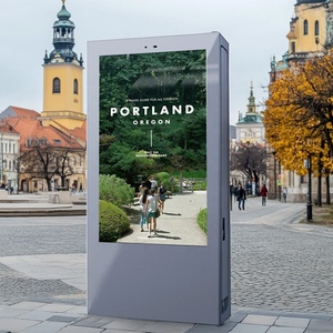 55 65 אינץ 'עמיד למים IP65 חיצונית' טוטם kiosk דיגיטלי שילוט <span class=keywords><strong>lcd</strong></span> צד עומד כפול מסך מגע