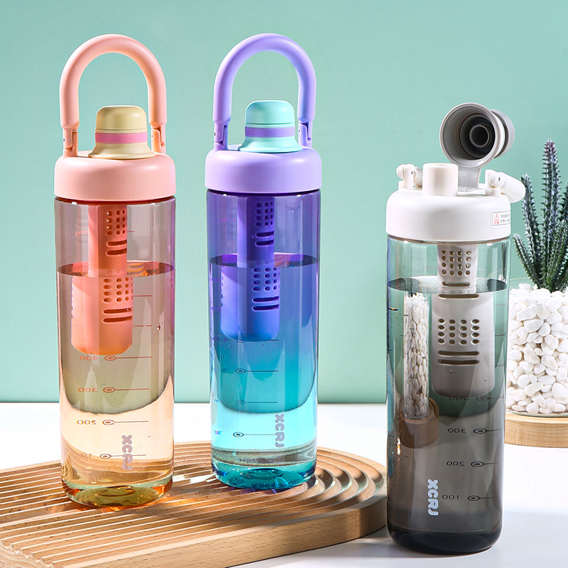 Seaygiftモダン大容量1Lプラスチックジュースドリンクカップ、ティーインフューザー付き夏の新しいグラデーションプラスチックウォーターボトル - Product Image 2