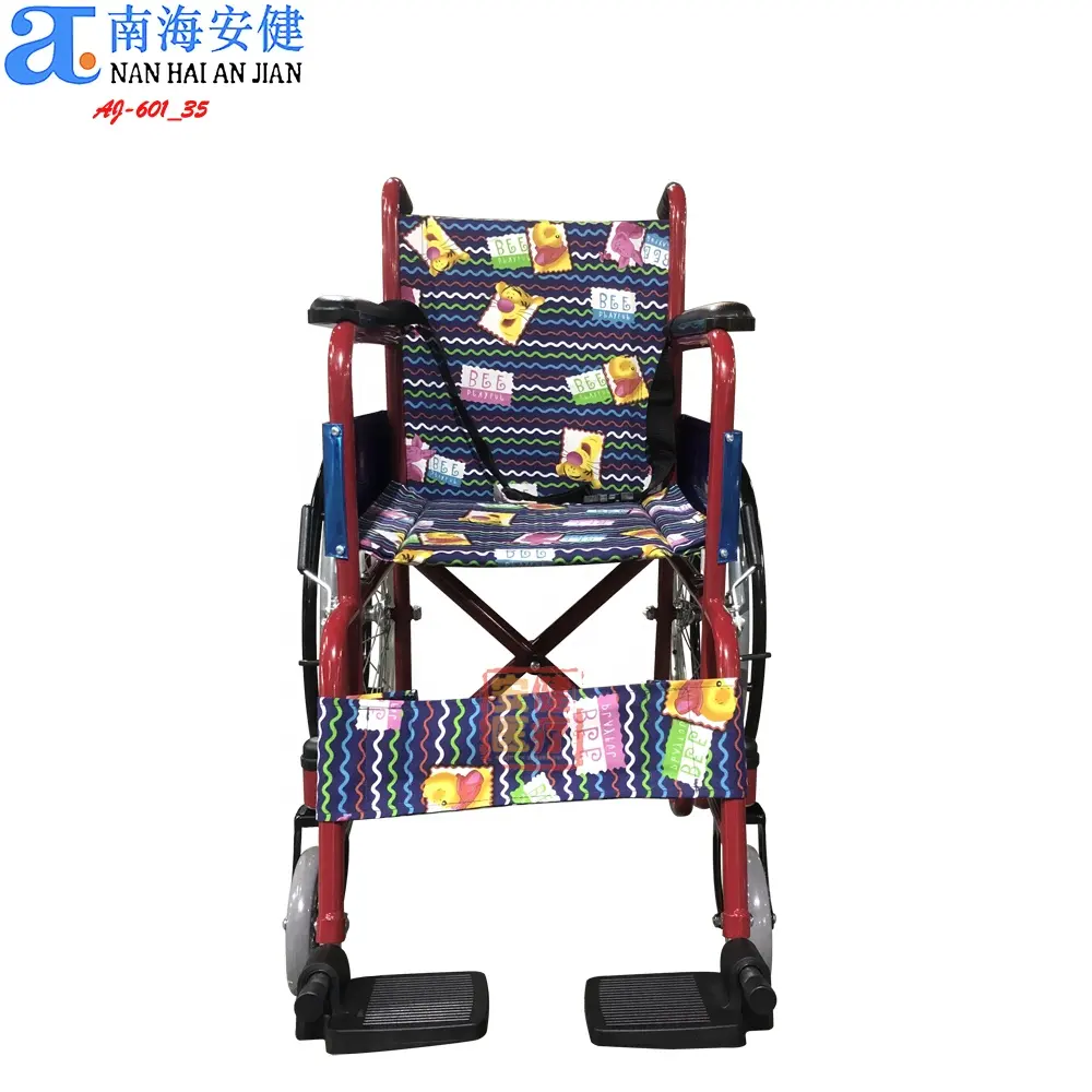 Sedia per bambini pieghevole in acciaio AJ-601_35 silla de ruedas sedia a rotelle per bambini ospedaliera motorizzata per bambini