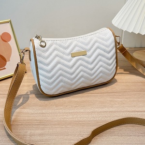 High Quality Wholesale Hobo Shoulder Bag <strong>PU</strong> Crossbody Women's Bag Wave Pattern Mobile Phone Bag Sac Main Femm Sac Handbags