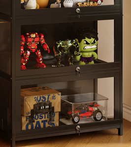 Handmade Acrylic trong suốt tủ trưng bày nâng cấp có thể khóa chống bụi hộp lưu trữ siêu thị Giá kim loại búp bê hiển thị - Product Image 6