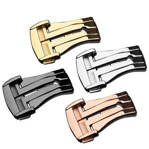 Custom 22mm Watch Accessories OEM Polish <strong>Deployment</strong> <strong>Clasp</strong> Push Button Automatically Open Butterfly Watch Buckle for Watch Strap - Product Image 1
