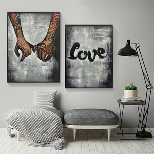 JZ Tranh Vẽ Tay Trang Trí Nội Thất Tranh Nghệ Thuật Pop Graffiti Nghệ Thuật Treo Tường Vải Bố Họa Tiết Tranh Sơn Dầu Trừu Tượng 3D Thủ Công - Product Image 4