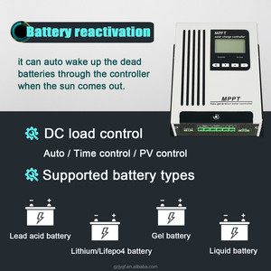 Guangzhou Auto Double Road Start MPPT Controlador de carga solar 20-120A Regulador de potencia con descargador de carga de pantalla LCD de 12-96V - Product Image 6