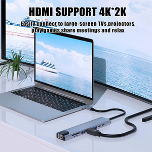 SYW type c концентратор 8 в 1 совместимый usb C концентратор 7 портов Многофункциональный con ethernet для Macbook Pro и Windows ноутбуков-usb концентратор - Product Image 4